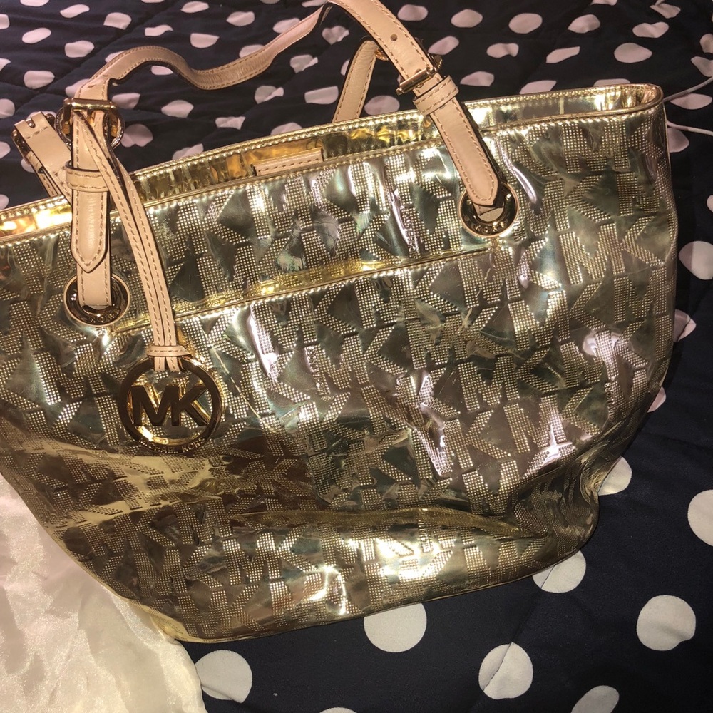 Michael Kors Gold Metallic Tote